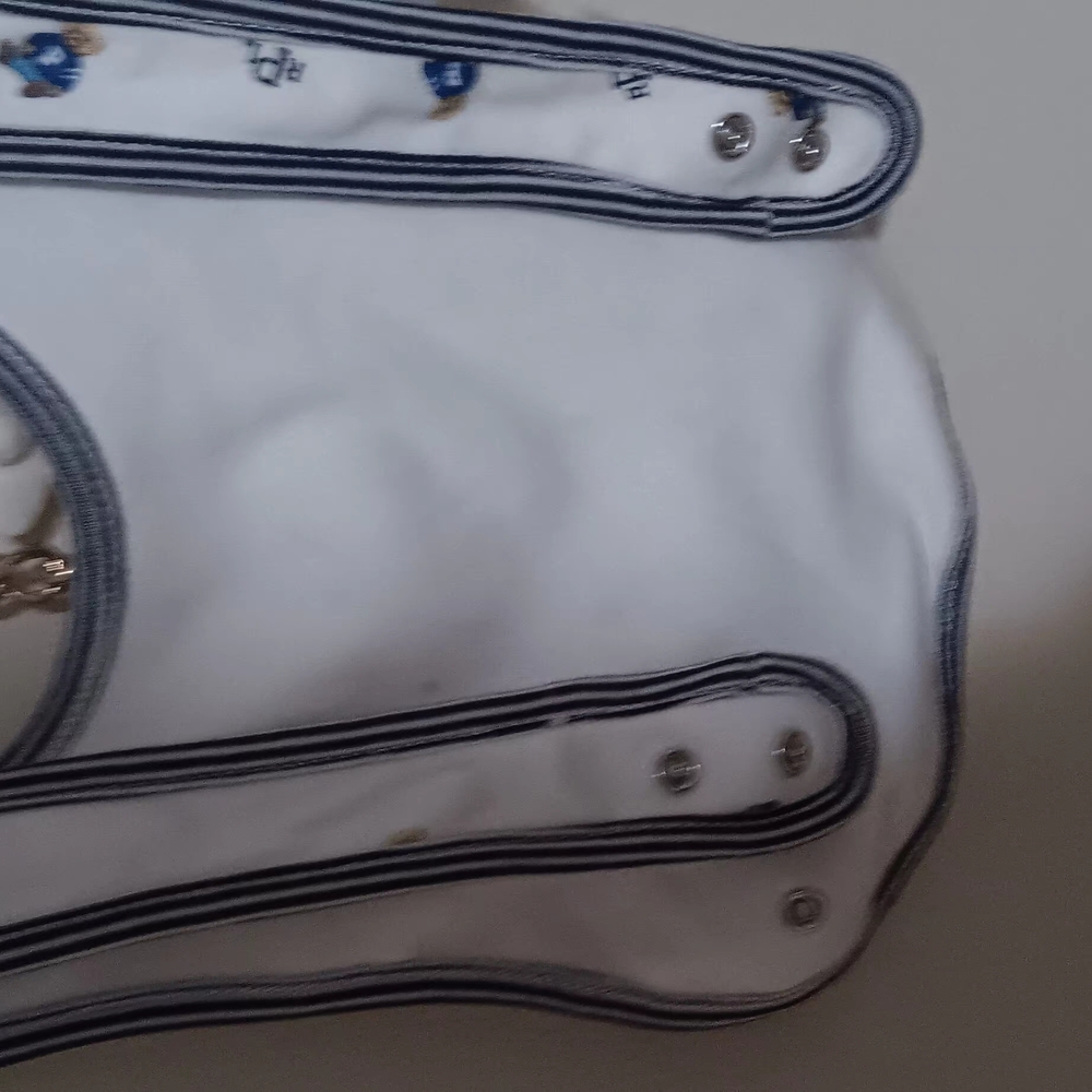 Striped Baby Bib with Button Closures